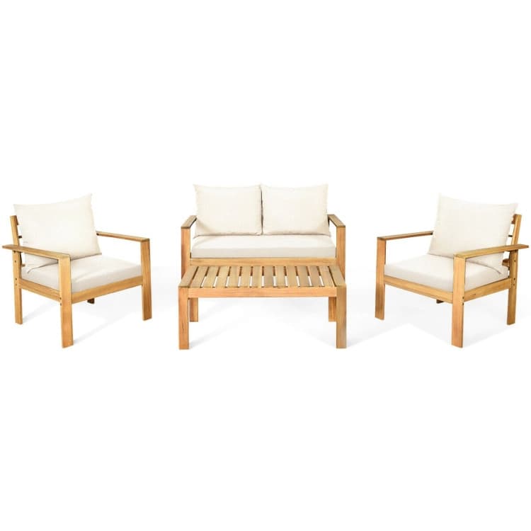 PRIMO WOODEN SOFA SET OF 4PCS