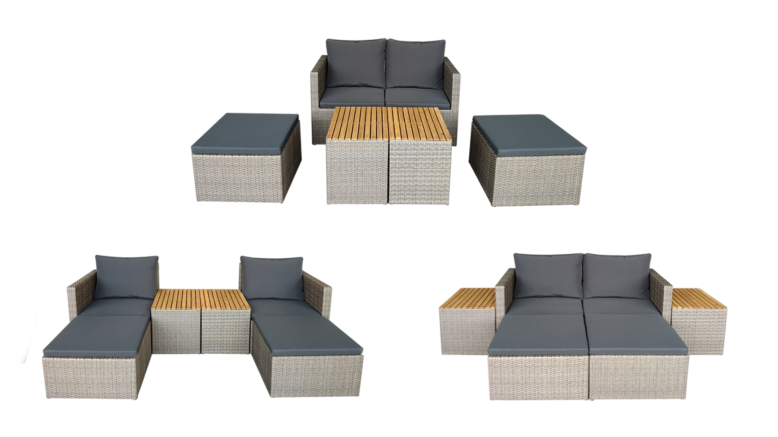 NORDIC MULTI-FUNCTION WICKER LOVE SET 4